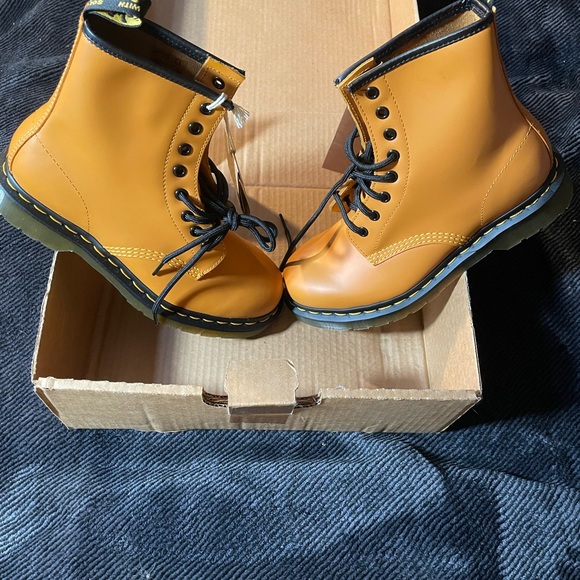 Dr. Martens Orange Combat Boots - Picture 5 of 11